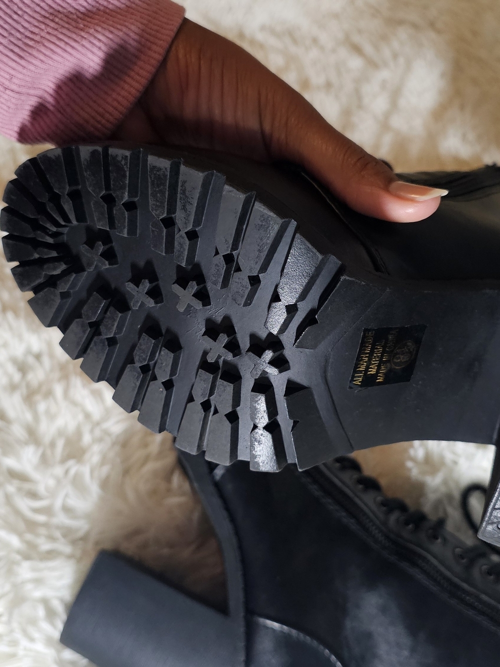 Soda Black Women's Chunky Heeled Combat Boots